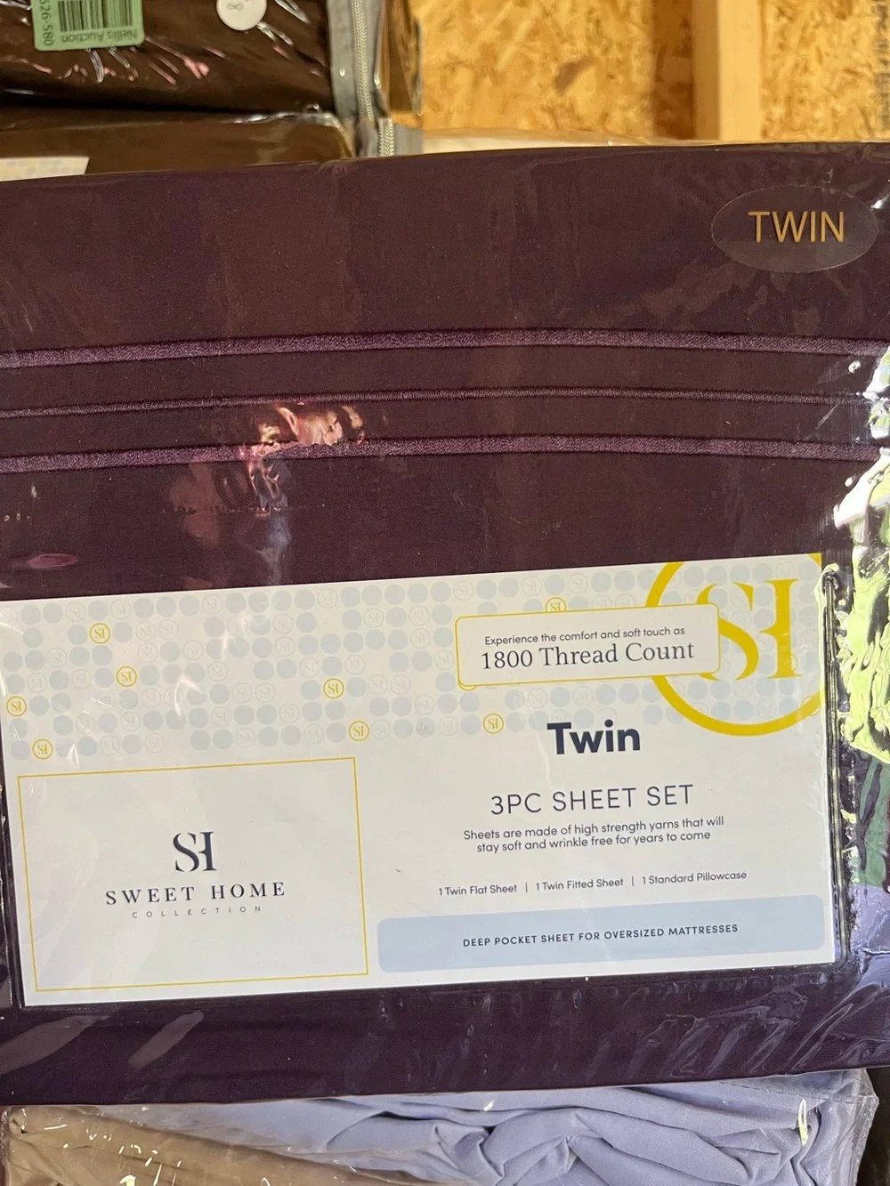 Sweet Home Twin 3PC Sheet Set in Purple